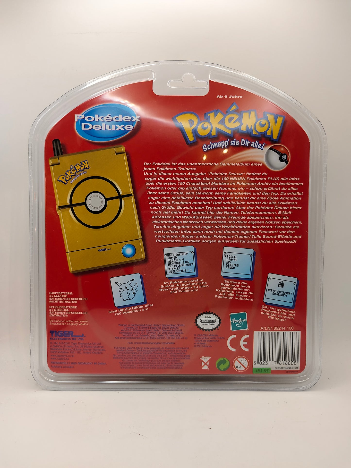 Pokemon Pokedex Deluxe Gold Edition Tiger 2001