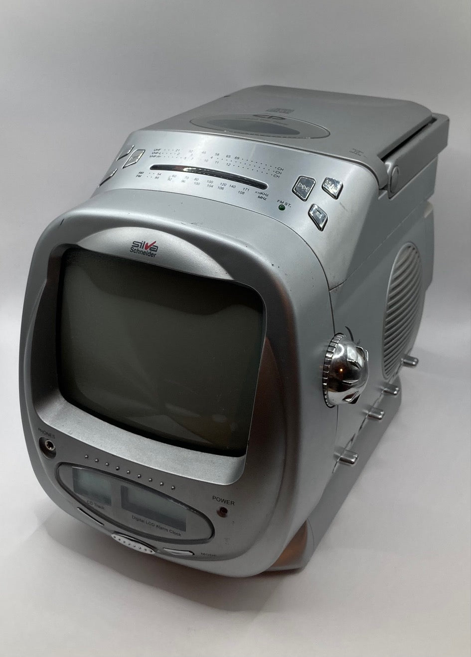 Silva Schneider 5´ S/W TV-Gerät mit AM/FM Radio / CD Player / LCD Uhr / Modell: PT 1850